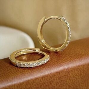 14k Gold Plated 925 sterling silver Huggie Hoop Earrings